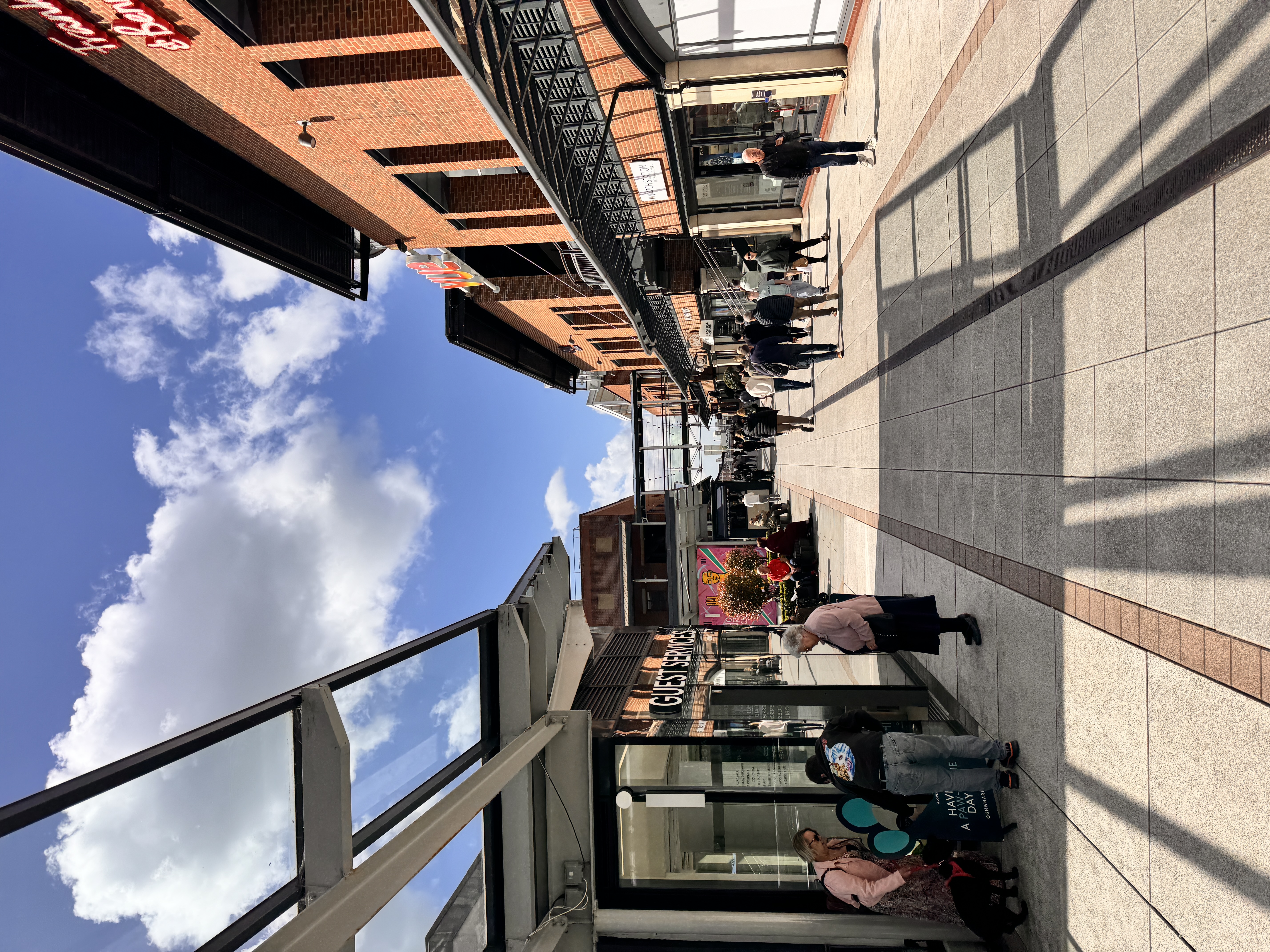 Wide outdoor walkway at Gunwharf Quays