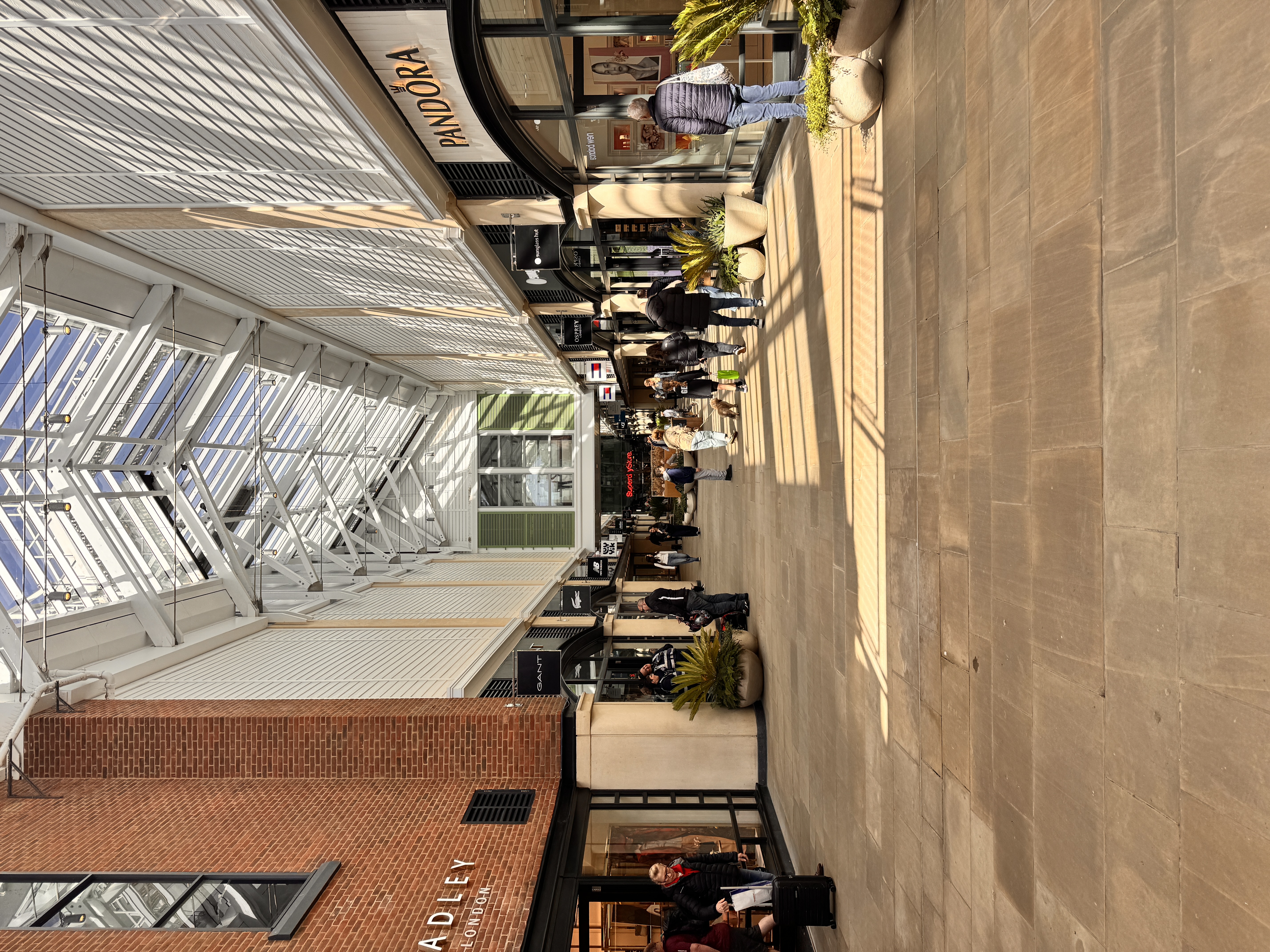 Covered shopping area at Gunwharf Quays